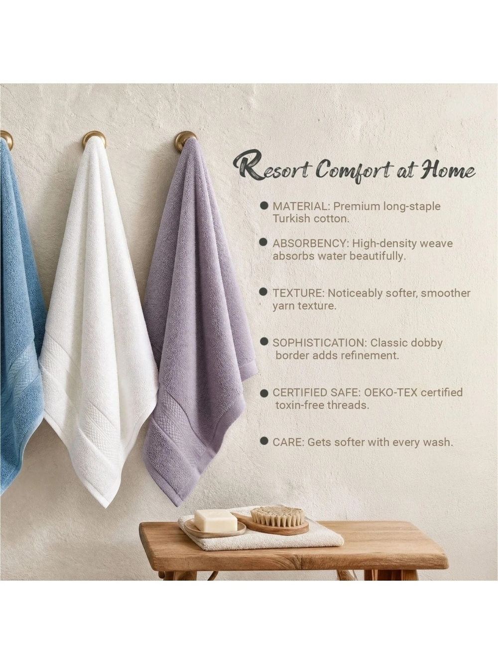 🆕Premium Soft Pink Bath Set Plush Absorbent Face Hand Bath Turkish Cotton Towel - Picture 4 of 12